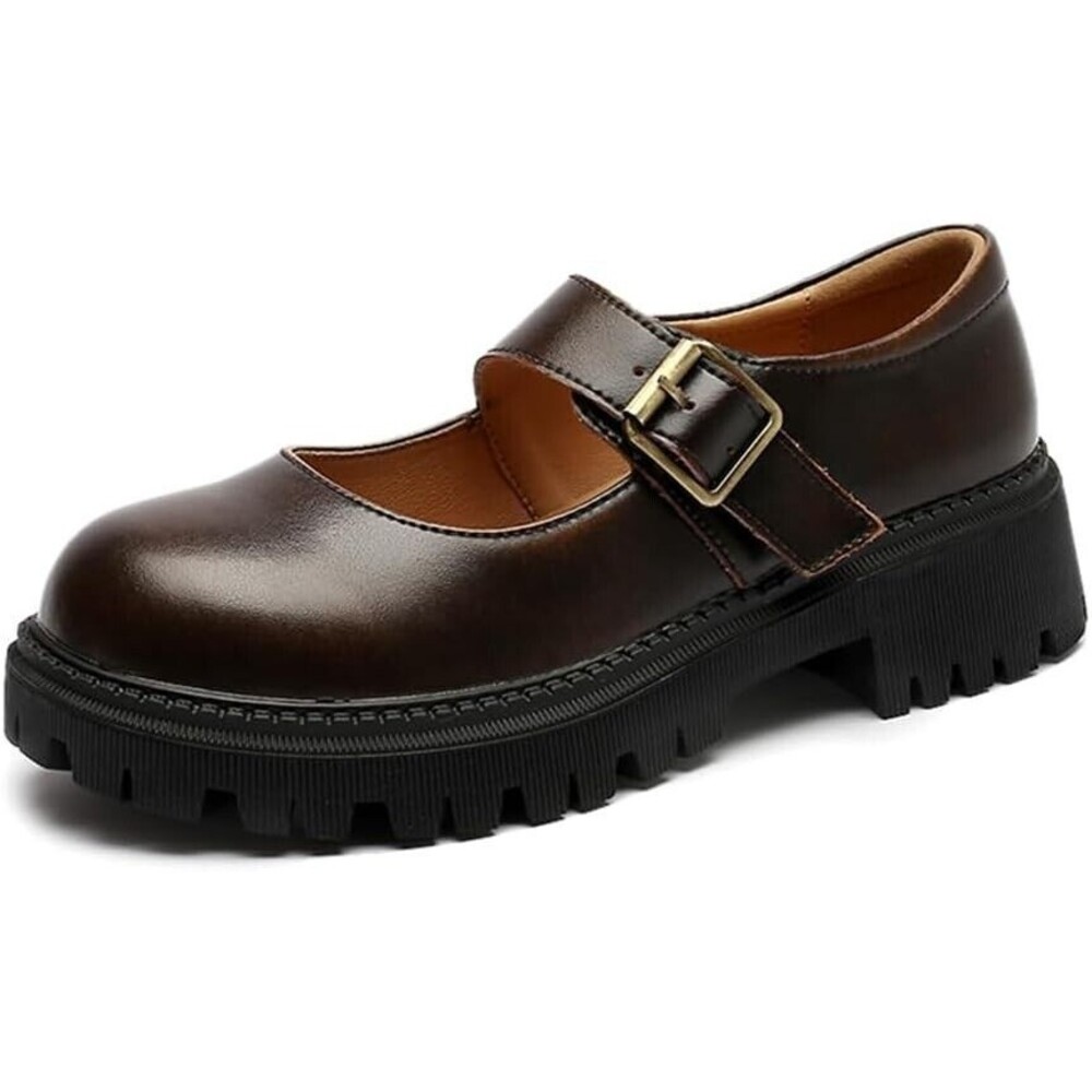 Women's Platform Mary Janes Chunky Heeled Uniform Dress Pumps Shoes Size 6